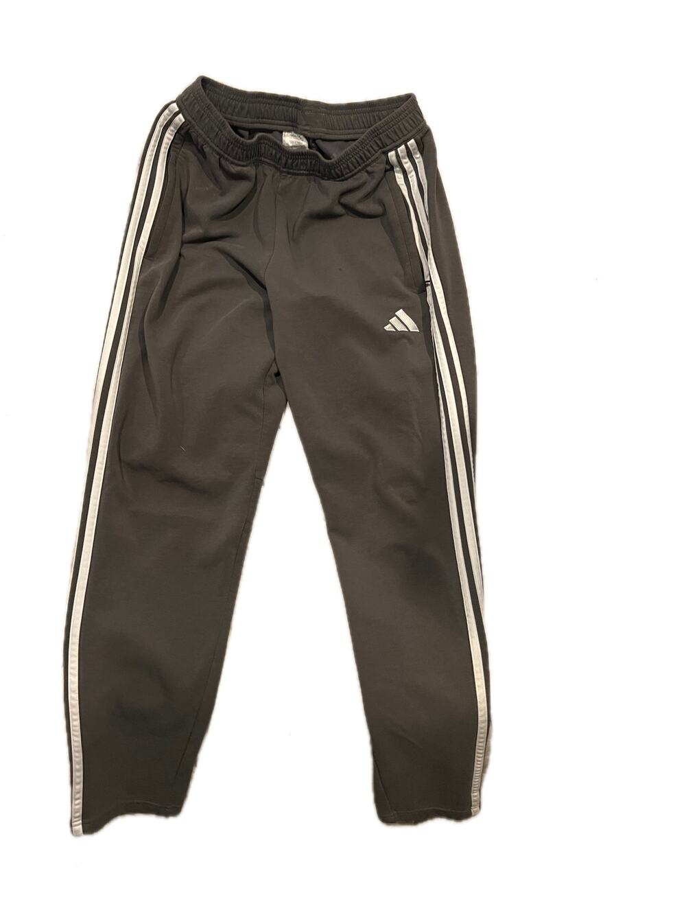 Adidas GRAY White Zippered Ankle Joggers Mens Med